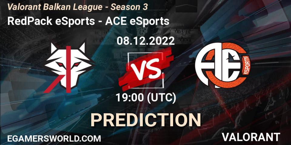 Pronóstico RedPack eSports - ACE eSports. 08.12.22, VALORANT, Valorant Balkan League - Season 3