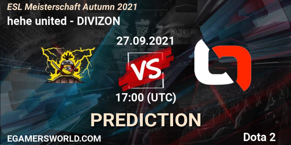 Pronóstico hehe united - DIVIZON. 27.09.2021 at 17:13, Dota 2, ESL Meisterschaft Autumn 2021