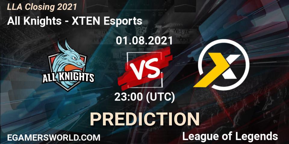 Pronóstico All Knights - XTEN Esports. 01.08.2021 at 23:00, LoL, LLA Closing 2021