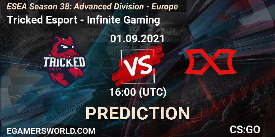 Pronóstico Tricked Esport - Infinite Gaming. 01.09.21, CS2 (CS:GO), ESEA Season 38: Advanced Division - Europe