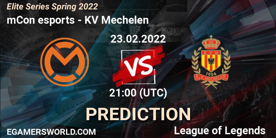 Pronóstico mCon esports - KV Mechelen. 23.02.2022 at 21:00, LoL, Elite Series Spring 2022