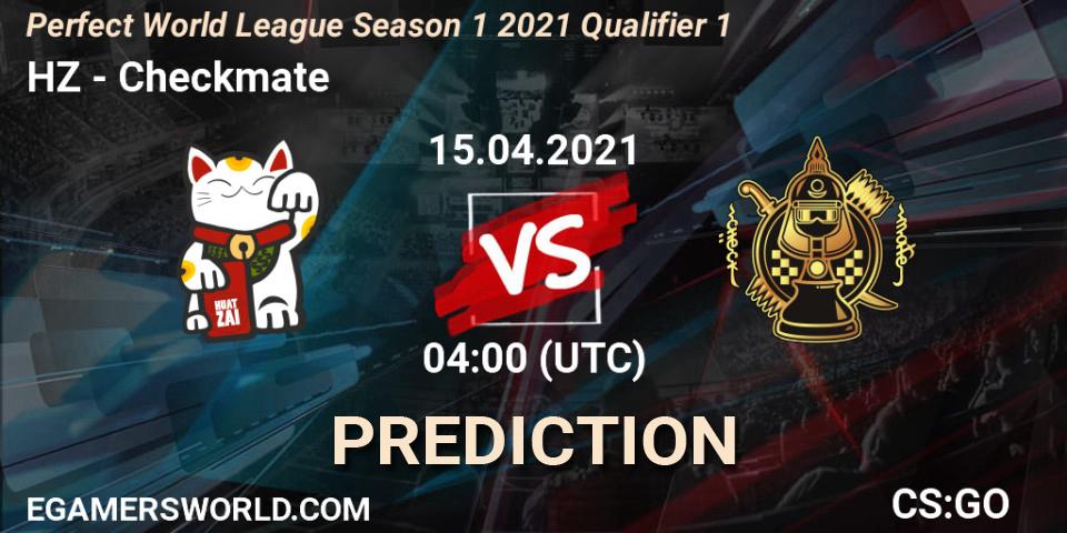 Pronóstico HZ - Checkmate. 15.04.2021 at 04:10, Counter-Strike (CS2), Perfect World League Season 1 2021 Qualifier 1