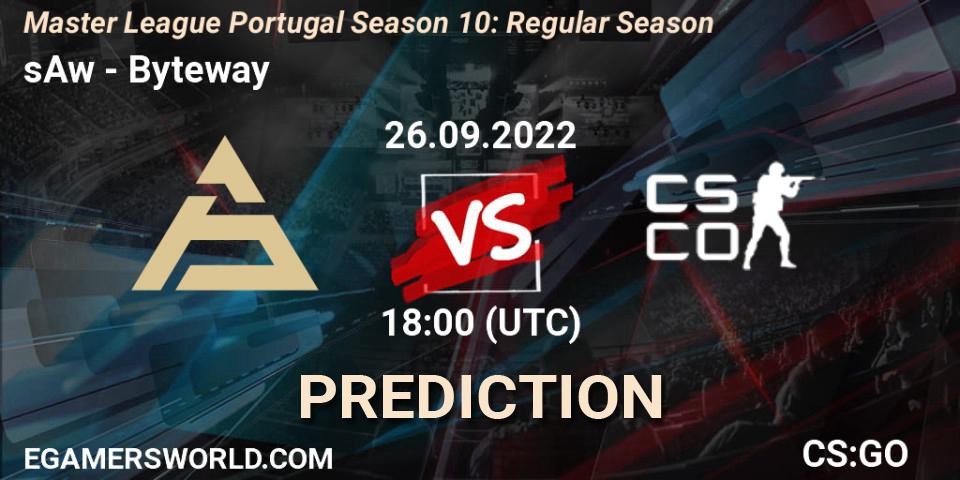 Pronóstico sAw - Byteway. 26.09.2022 at 18:00, Counter-Strike (CS2), Master League Portugal Season 10: Regular Season