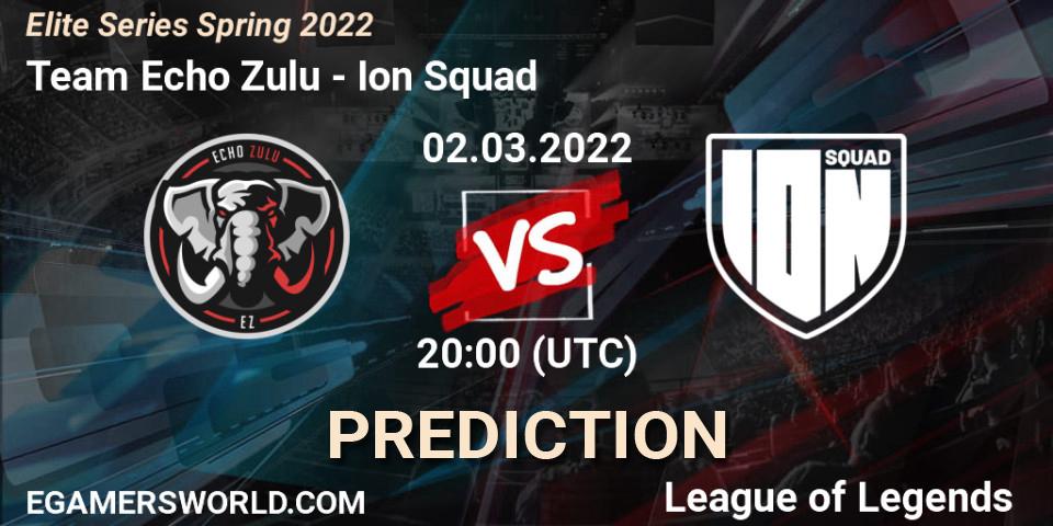 Pronóstico Team Echo Zulu - Ion Squad. 02.03.2022 at 21:00, LoL, Elite Series Spring 2022