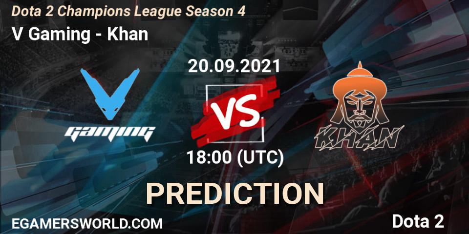 Pronóstico V Gaming - Khan. 20.09.2021 at 18:07, Dota 2, Dota 2 Champions League Season 4