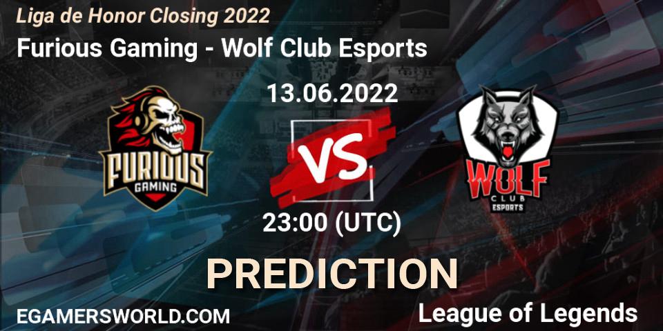 Pronóstico Furious Gaming - Wolf Club Esports. 13.06.2022 at 23:00, LoL, Liga de Honor Closing 2022