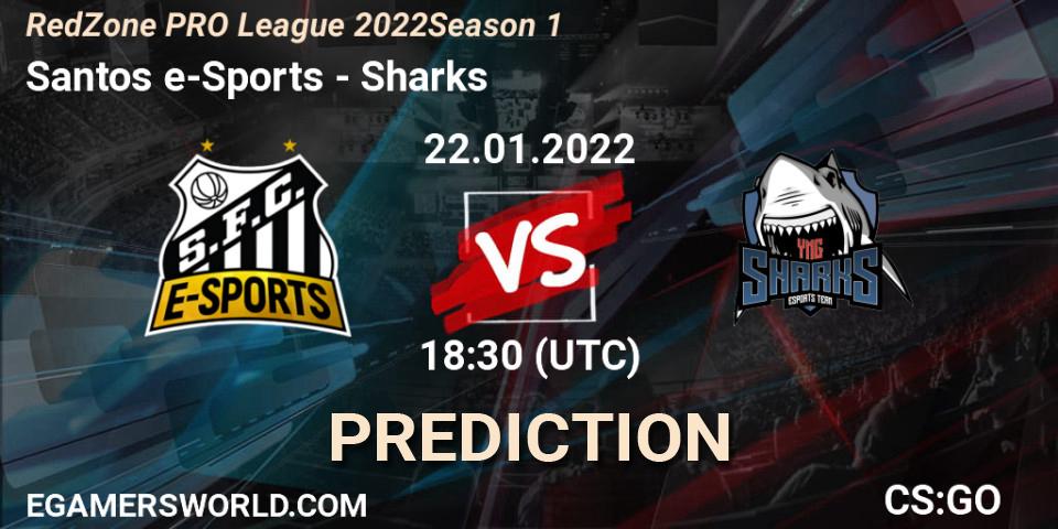 Pronóstico Santos e-Sports - Sharks. 22.01.22, CS2 (CS:GO), RedZone PRO League 2022 Season 1