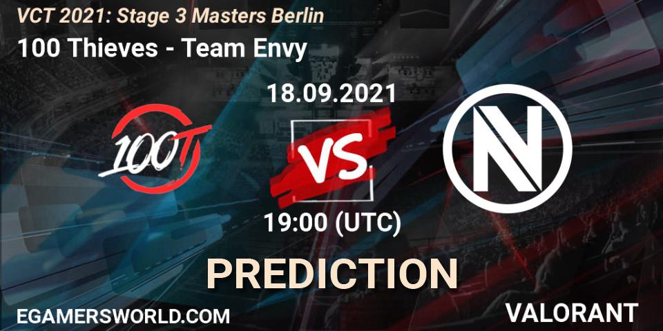 Pronóstico 100 Thieves - Team Envy. 18.09.2021 at 19:00, VALORANT, VCT 2021: Stage 3 Masters Berlin