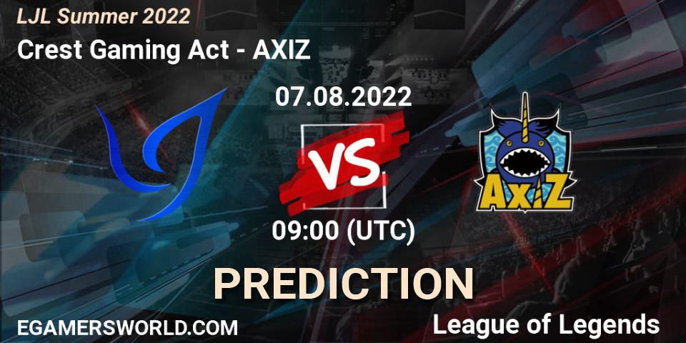 Pronóstico Crest Gaming Act - AXIZ. 07.08.22, LoL, LJL Summer 2022