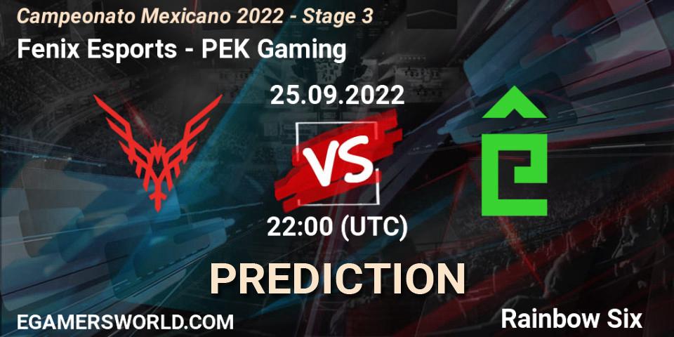 Pronóstico Fenix Esports - PÊEK Gaming. 25.09.2022 at 22:00, Rainbow Six, Campeonato Mexicano 2022 - Stage 3