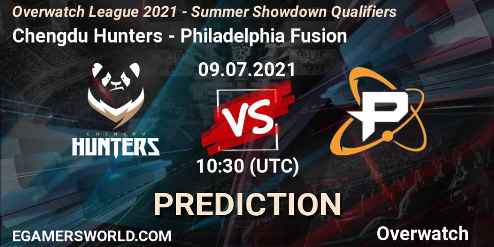 Pronóstico Chengdu Hunters - Philadelphia Fusion. 09.07.2021 at 10:30, Overwatch, Overwatch League 2021 - Summer Showdown Qualifiers