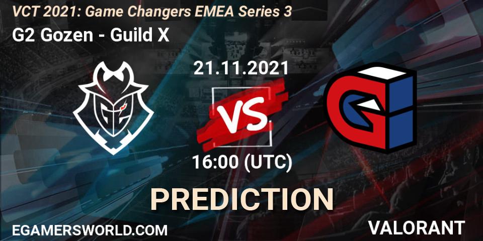 Pronóstico G2 Gozen - Guild X. 21.11.2021 at 16:00, VALORANT, VCT 2021: Game Changers EMEA Series 3
