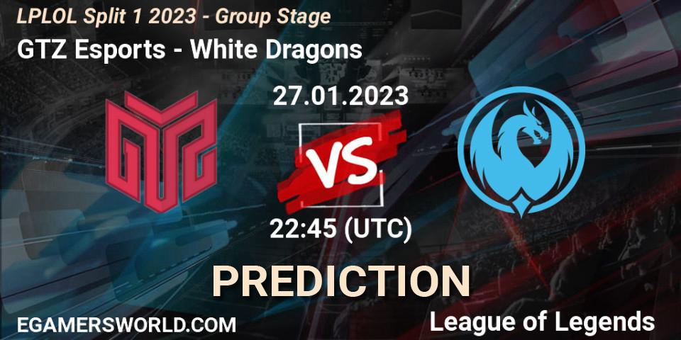 Pronóstico GTZ Bulls - White Dragons. 27.01.23, LoL, LPLOL Split 1 2023 - Group Stage