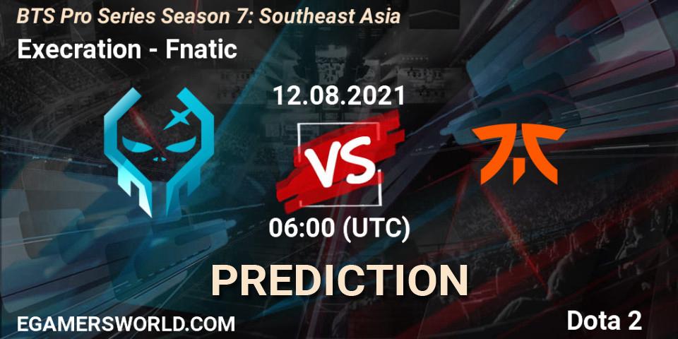 Pronóstico Execration - Fnatic. 12.08.2021 at 06:00, Dota 2, BTS Pro Series Season 7: Southeast Asia