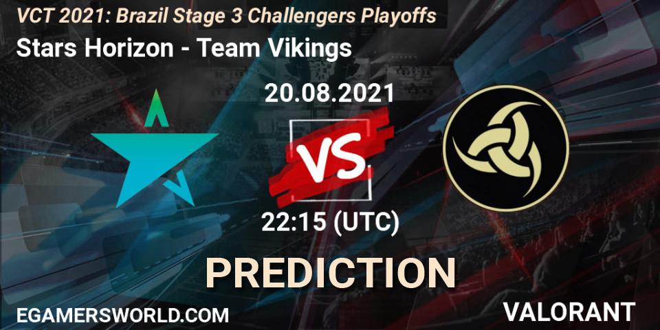 Pronóstico Stars Horizon - Team Vikings. 20.08.2021 at 23:00, VALORANT, VCT 2021: Brazil Stage 3 Challengers Playoffs