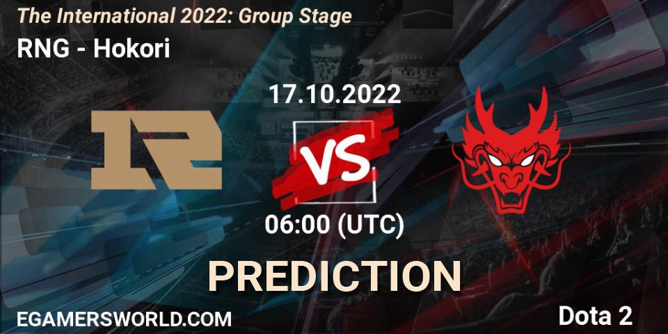 Pronóstico RNG - Hokori. 17.10.2022 at 06:31, Dota 2, The International 2022: Group Stage