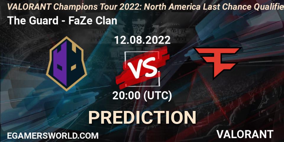 Pronóstico The Guard - FaZe Clan. 12.08.22, VALORANT, VCT 2022: North America Last Chance Qualifier
