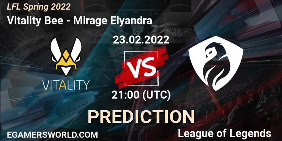 Pronóstico Vitality Bee - Mirage Elyandra. 23.02.2022 at 21:00, LoL, LFL Spring 2022