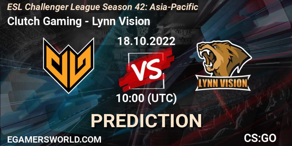 Pronóstico Clutch Gaming - Lynn Vision. 18.10.22, CS2 (CS:GO), ESL Challenger League Season 42: Asia-Pacific