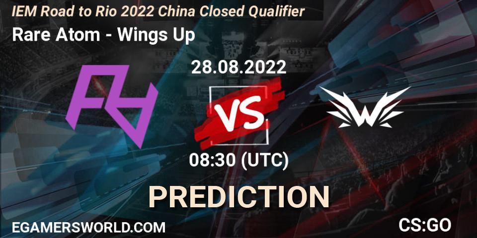Pronóstico Rare Atom - Wings Up. 28.08.2022 at 08:30, Counter-Strike (CS2), IEM Road to Rio 2022 China Closed Qualifier