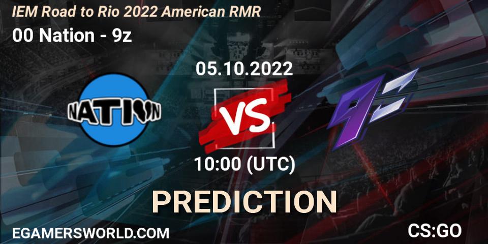 Pronóstico 00 Nation - 9z. 05.10.2022 at 12:35, Counter-Strike (CS2), IEM Road to Rio 2022 American RMR