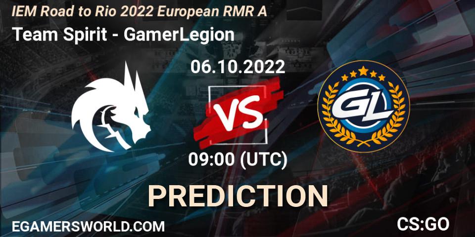 Pronóstico Team Spirit - GamerLegion. 06.10.2022 at 09:00, Counter-Strike (CS2), IEM Road to Rio 2022 European RMR A