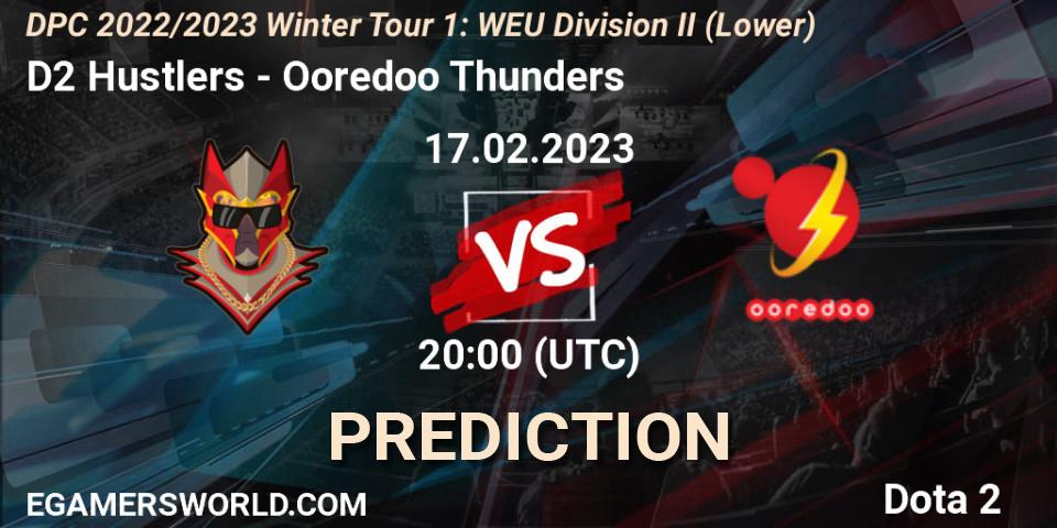 Pronóstico D2 Hustlers - Ooredoo Thunders. 17.02.23, Dota 2, DPC 2022/2023 Winter Tour 1: WEU Division II (Lower)