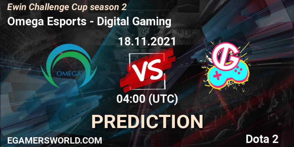 Pronóstico Omega Esports - Digital Gaming. 18.11.2021 at 04:42, Dota 2, Ewin Challenge Cup season 2