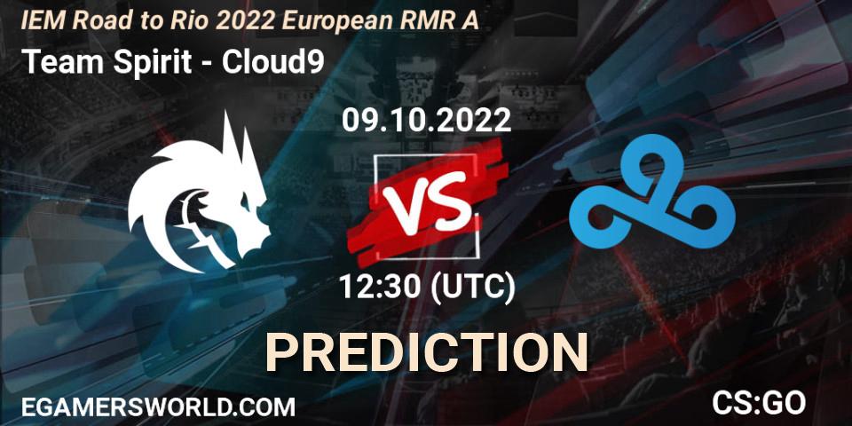 Pronóstico Team Spirit - Cloud9. 09.10.2022 at 13:20, Counter-Strike (CS2), IEM Road to Rio 2022 European RMR A
