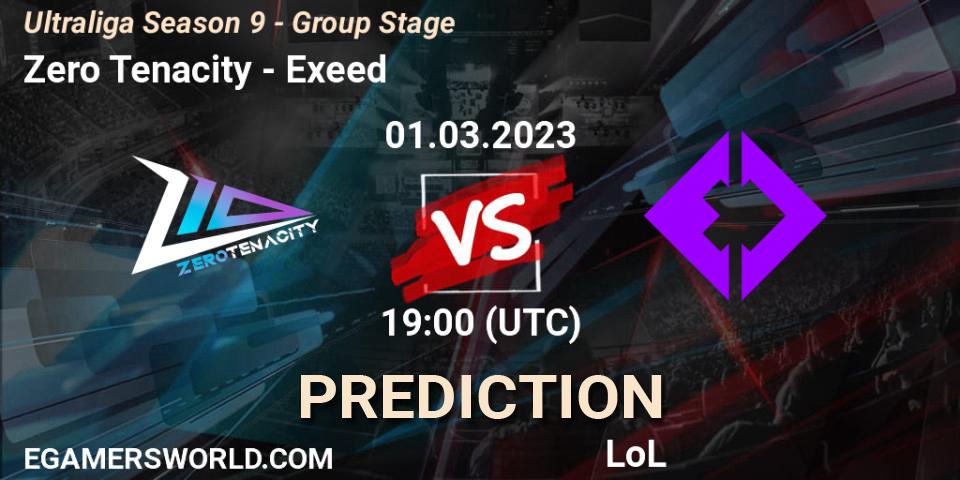 Pronóstico Zero Tenacity - Exeed. 01.03.2023 at 19:00, LoL, Ultraliga Season 9 - Group Stage