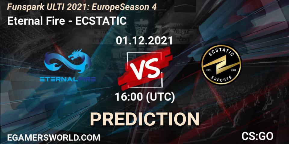 Pronóstico Eternal Fire - ECSTATIC. 01.12.2021 at 11:00, Counter-Strike (CS2), Funspark ULTI 2021: Europe Season 4