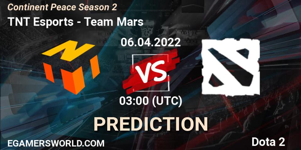 Pronóstico TNT Esports - Team Mars. 06.04.2022 at 03:10, Dota 2, Continent Peace Season 2 