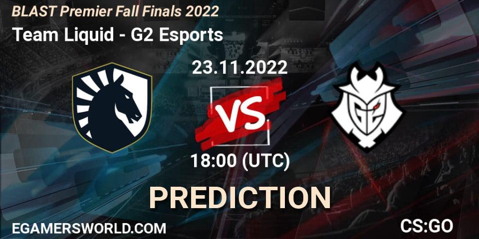Pronóstico Team Liquid - G2 Esports. 23.11.22, CS2 (CS:GO), BLAST Premier Fall Finals 2022