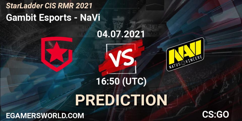 Pronóstico Gambit Esports - NaVi. 04.07.21, CS2 (CS:GO), StarLadder CIS RMR 2021