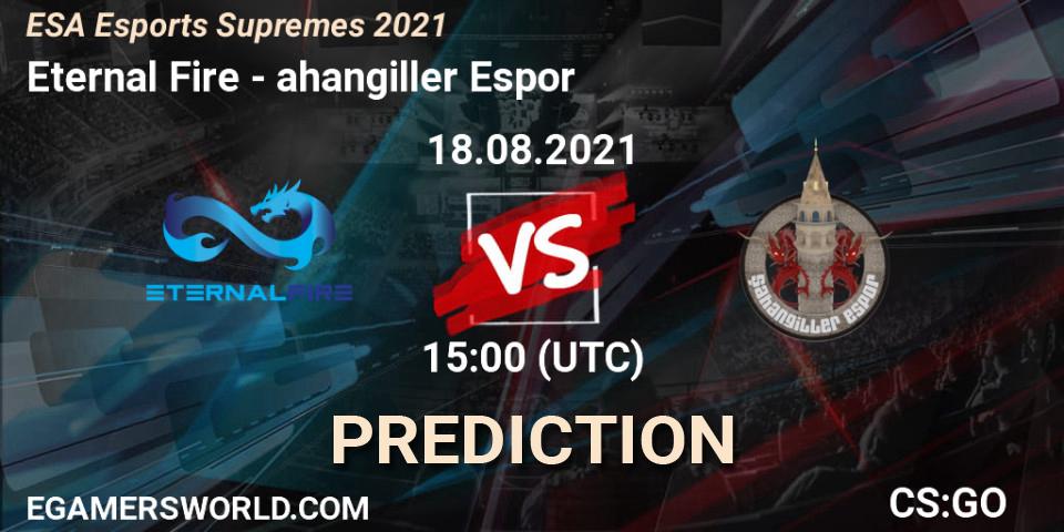 Pronóstico Eternal Fire - Şahangiller Espor. 18.08.2021 at 15:10, Counter-Strike (CS2), ESA Esports Supremes 2021