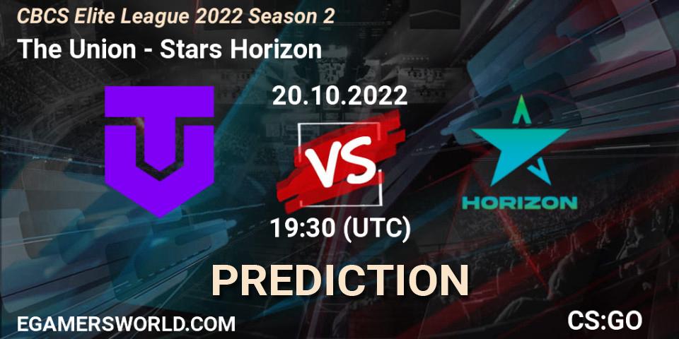 Pronóstico The Union - Stars Horizon. 20.10.2022 at 19:40, Counter-Strike (CS2), CBCS Elite League 2022 Season 2