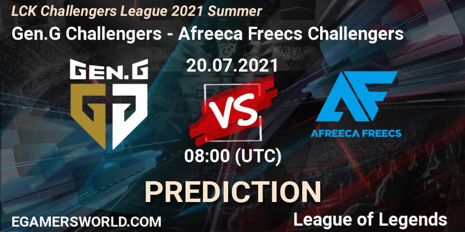 Pronóstico Gen.G Challengers - Afreeca Freecs Challengers. 20.07.2021 at 09:00, LoL, LCK Challengers League 2021 Summer