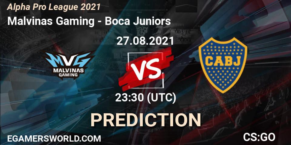 Pronóstico Malvinas Gaming - Boca Juniors. 27.08.2021 at 23:30, Counter-Strike (CS2), Alpha Pro League 2021