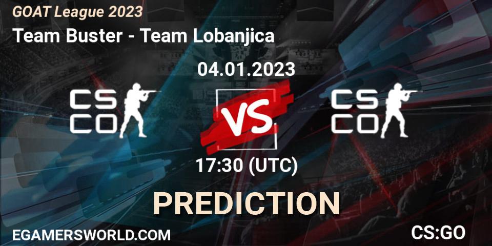 Pronóstico Team Buster - Team Lobanjica. 04.01.2023 at 17:30, Counter-Strike (CS2), GOAT League 2023