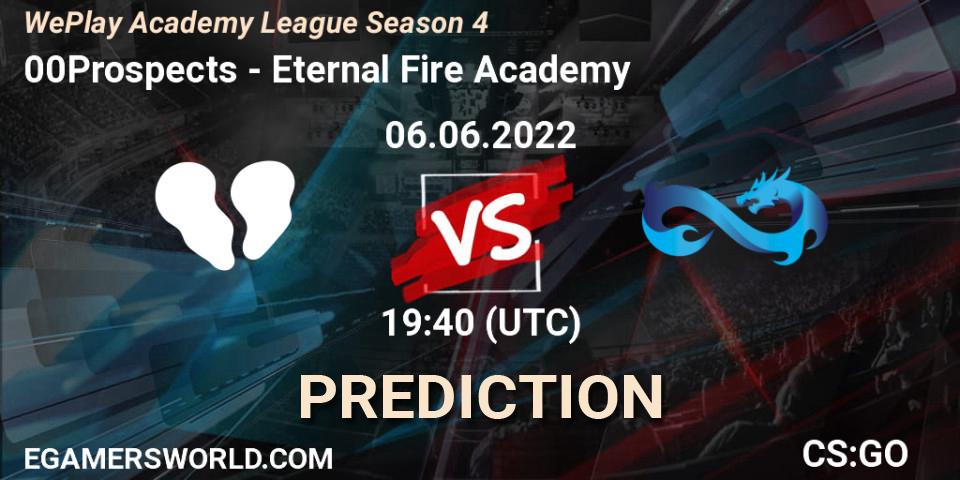 Pronóstico 00Prospects - Eternal Fire Academy. 06.06.22, CS2 (CS:GO), WePlay Academy League Season 4