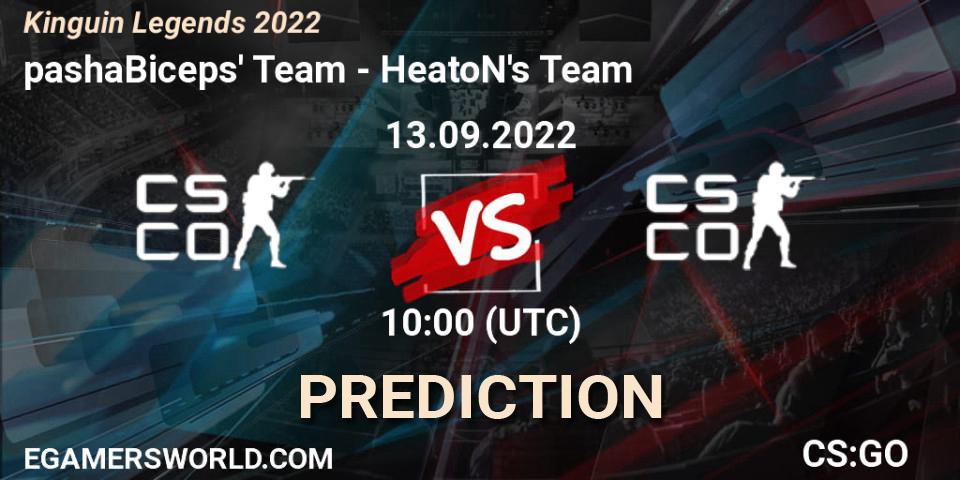 Pronóstico pashaBiceps' Team - HeatoN's Team. 13.09.2022 at 10:00, Counter-Strike (CS2), Kinguin Legends 2022