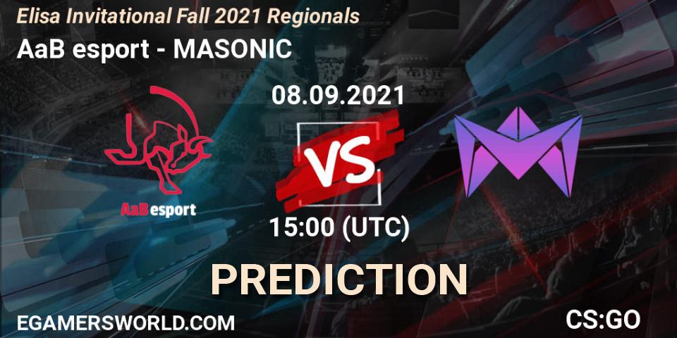 Pronóstico AaB esport - MASONIC. 08.09.2021 at 15:00, Counter-Strike (CS2), Elisa Invitational Fall 2021 Regionals