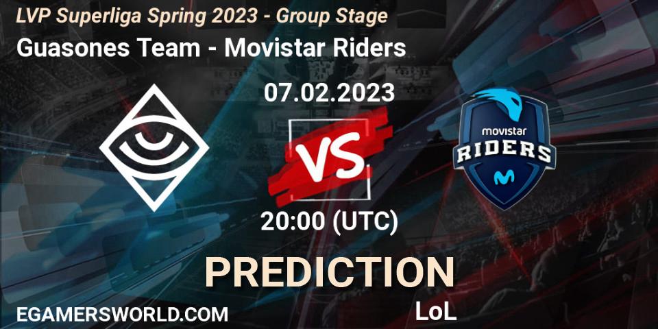 Pronóstico Guasones Team - Movistar Riders. 07.02.23, LoL, LVP Superliga Spring 2023 - Group Stage