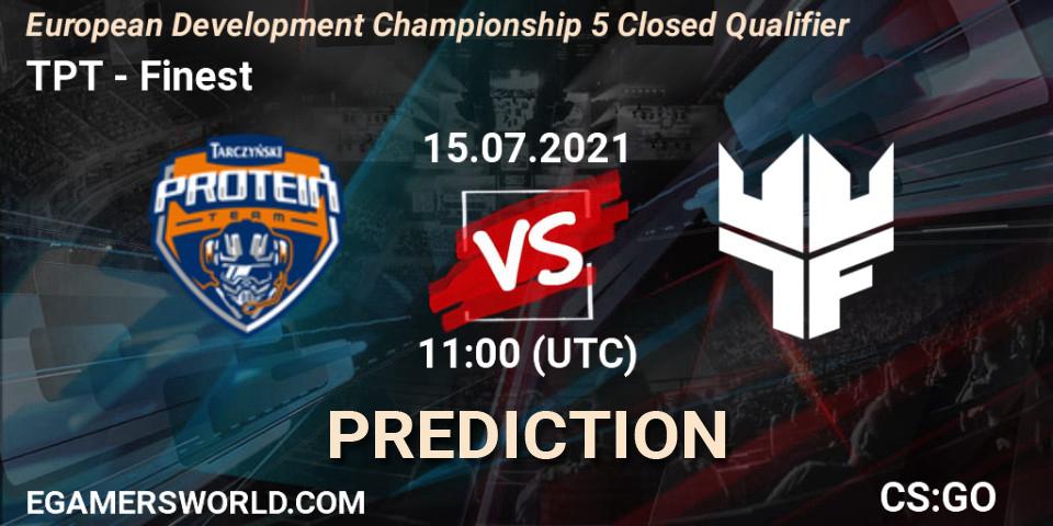 Pronóstico TPT - Finest. 15.07.2021 at 11:35, Counter-Strike (CS2), European Development Championship 5 Closed Qualifier