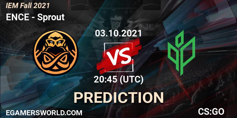 Pronóstico ENCE - Sprout. 03.10.2021 at 20:15, Counter-Strike (CS2), IEM Fall 2021: Europe RMR