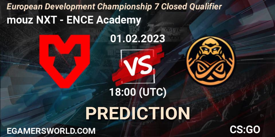 Pronóstico mouz NXT - ENCE Academy. 31.01.23, CS2 (CS:GO), European Development Championship 7 Closed Qualifier