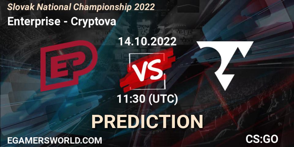 Pronóstico Enterprise - Cryptova. 14.10.2022 at 11:50, Counter-Strike (CS2), Slovak National Championship 2022
