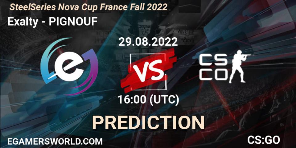 Pronóstico Exalty - PIGNOUF. 29.08.2022 at 16:00, Counter-Strike (CS2), SteelSeries Nova Cup France Fall 2022