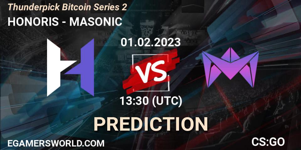 Pronóstico HONORIS - MASONIC. 01.02.23, CS2 (CS:GO), Thunderpick Bitcoin Series 2
