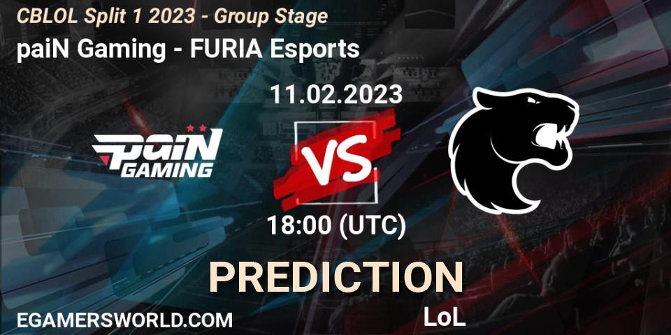 Pronóstico paiN Gaming - FURIA Esports. 11.02.2023 at 18:00, LoL, CBLOL Split 1 2023 - Group Stage